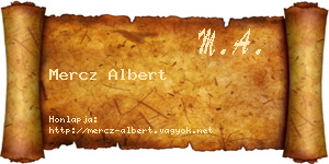 Mercz Albert névjegykártya